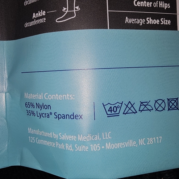 New. Salvere Medical Women's Compression Black Opaque Tights/Pantyhose. Medium. - Picture 4 of 5